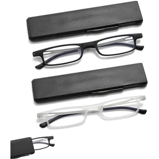 OWTXIS Ultradünne Klapplesebrille Für Männer und Frauen | Kompakt, TR90 Rahmen, Blaulichtblockierend, Mit tragbarem dünnem flachem Etui - 3.50