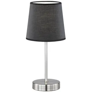 Wofi LED Tischleuchte Cesena, Ø 14 cm, max 42 W, E14, IP20, mit Stoffschirm, mit Schalter, Schwarz