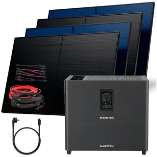 sunniva Balkonkraftwerk Full Black Bifazial 2000 W inkl. 5,12 kWh Speicher + 4 x 500 W N-Typ Glas-Glas Bifacial Module