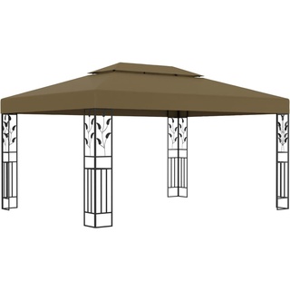 vidaXL Pavillon mit Doppeldach 3x4 m Taupe 180 g/m2