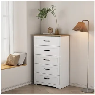 OTTO home Schubkastenkommode Emmilia Sideboard im Landhaus Design (Kommode mit viel Stauraum im Schlafzimmer), Schubladenschrank Sideboard Wäscheschrank Skandi Design weiß