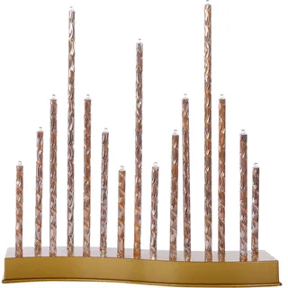 Dekoobjekt, gold (goldfarben), B:7cm H:31cm, Kunststoff, Metall, MYFLAIR MÖBEL & ACCESSOIRES, Dekofiguren, Lichterbogen mit 15 LED's, Höhe ca. 31 cm, Weihnachtsdeko