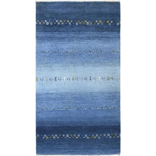 Gabbeh Teppich Loribaff 2 140 x 200 cm Wolle Blau