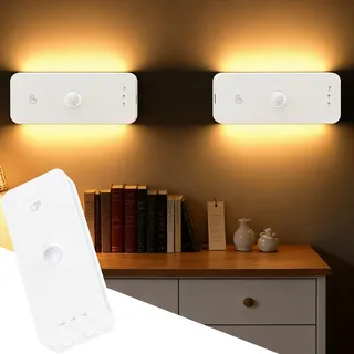 Kertaym 1 Stück Nachtlicht mit Bewegungsmelder, lampe mit bewegungsmelder innen, 1000mAh Akku, 3 Modi & 3000K-6500K Dimmbare Lichtfarbe, Smarte Beleuchtung für Flur/Kinderzimmer