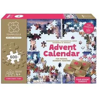 TEAMPUZZLE – Winterwunderland – 600 große bis kleine Teile – Puzzle-Adventskalender für die ganze Familie