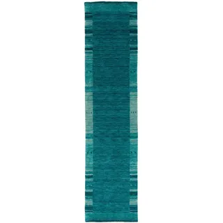 Pergamon Gabbeh Esta Teppichläufer 70 x 140 cm Blau/Petrol