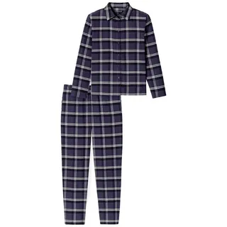 SCHIESSER Schlafanzug kariert Blau S