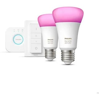 Philips Hue White & Color Ambiance 2 x E27 + Steg & Dimmer