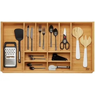 So-tech - orga-box 3 bambus Besteckeinsatz Holz-Besteckkasten für Nobilia Schubladen ab August 2012 für 90er Schublade (473 x 797 mm) mit 10 Fächer
