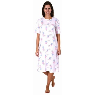 normann Kurzarm Nachthemd Knopfleiste am Hals - 80113 in rosa | Gr.: 52-54