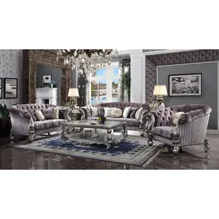 JVmoebel Polstergarnitur Klassische Sofa-Garnitur in Lila mit Chesterfield-Knöpfen, (Set, 3-tlg., 3+2 Sitzer), Made in Europa beige
