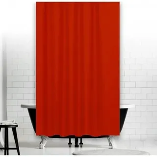 KS Handel 24 DUSCHVORHANG ROT 240x230 Textil 240 BREIT x 230 HOCH! ÜBERLÄNGE SONDERMAß! Shower Curtain RED Outsize!