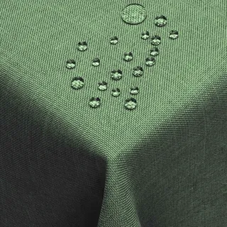 DecoHomeTextil Leinen Optik Tischdecke Eckig 130 x 300 cm Dunkelgrün