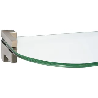 ib style Wandregal Glasregal 6mm klar 90 x 15 cm + Clip PIAZZA, Glasboden aus ESG-Sicherheitsglas - Wandregal beige