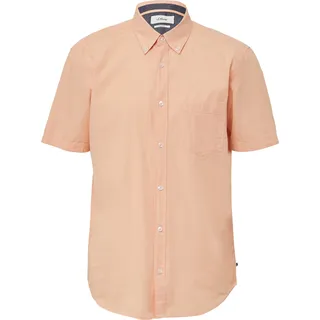 s.Oliver Regular Fit: Kurzarmhemd mit Struktur-Streifen und Button-Down-Kragen - M
