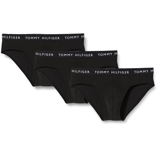 Tommy Hilfiger Herren 3er Pack Unterhosen Briefs Unterwäsche, Schwarz (Black/Black/Black), S