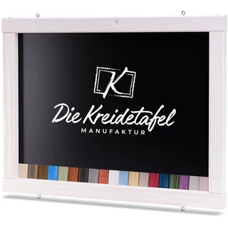 Rustikale Tafel Kreidetafel Wandtafel Küchentafel mit Holzrahmen zur Beschriftung mit Kreide im Landhausstil in verschiedenen Größen und Farben (Weiß, 100x50cm)