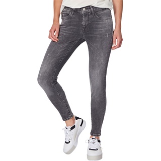 Mavi Damen Jeans Adriana Skinny Fit Grau Distressed 1072825991 Normaler Bund Reißverschluss W 24 L 30
