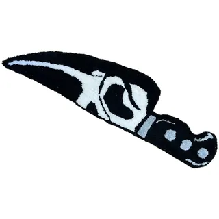 Totenkopf-messer-horrorteppich, Gruseliger Schrei-nachttischteppich, Strapazierfähiges Kaschmir, Heimdeko, 88,9 Cm
