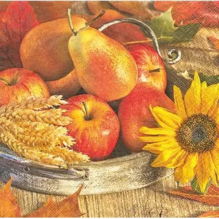 20 Servietten Thanksgiving - Erntedankfest/Herbst/Fr?chte 33x33cm