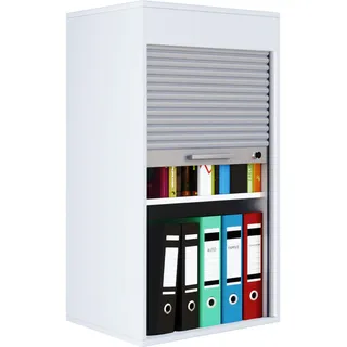 VCM Aktos L Rollladenschrank 50 x 40 x 93 cm silber / weiß