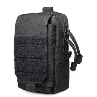 Tactical EDC Tasche, Molle Multifunktionale kleine Tasche, Gadget Organizer Handy-Halter Gürteltasche, Camping Wandern Radfahren Klettern Mit kompakter Tasche (SCHWARZ)