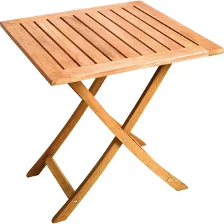 Merxx Klapptisch 70 x 70 x 74 cm Eukalyptusholz geölt Beige/Braun
