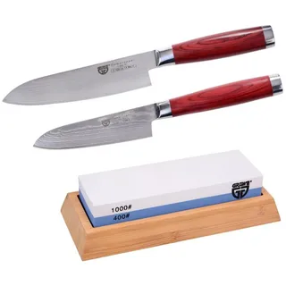 Gräwe Damastmesser Messerset 12 cm-2-tlg. braun/rot/silberfarben