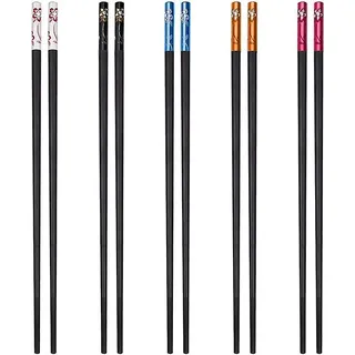 Paar Chinesische Essstäbchen, 24 Cm Lange Japanische Essstäbchen, Wiederverwendbare Fiberglas-essstäbchen, Spülmaschinenfest, Strukturierte Aluminiumspitze