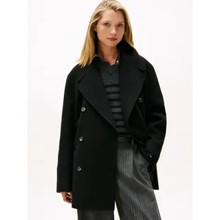 Tommy Hilfiger Kurzmantel DF WOOL BLEND REG PEACOAT mit Wolle schwarz 42