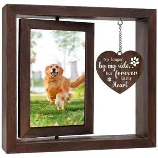 Holz 3D-Tischuhr - Drehbar - Erinnerungstischuhr 23x20,5 cm - Für Hunde und Katzen - Geeignet für Haustierbesitzer