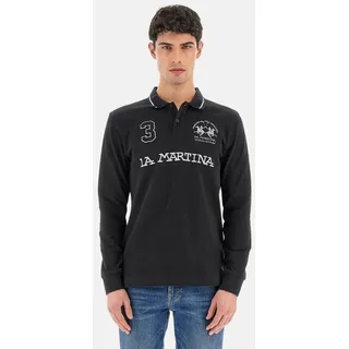La Martina Poloshirt Shirt Langarm-Poloshirt regular fit Urbe mit (1-tlg., 1) schwarz L (50)