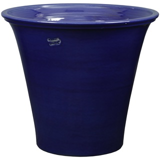 Hentschke Keramik 389.065.64 Pflanztopf/Pflanzkübel frostsicher Ø 65 x 56 cm, Effekt blau, Blumenkübel für Draußen + Innen