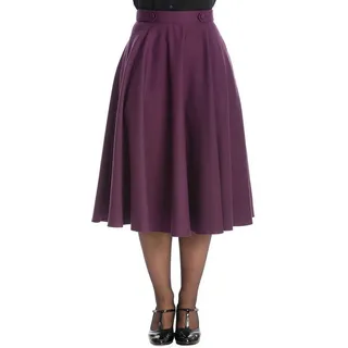 Banned A-Linien-Rock Di Di Plain Lila Retro Vintage Swing Skirt lila S