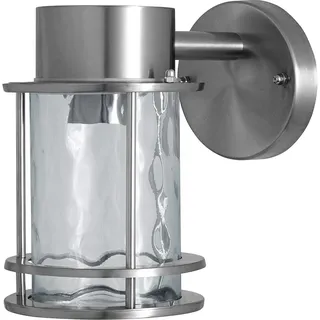 LEDVANCE Außenwandleuchte Edelstahl 19,5 cm E27 inkl. Dämmerungssensor silber