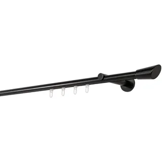ONDECO Vorhangstange Rag 1-läufig Ø 20 mm 260 cm Schwarz
