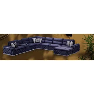 Ecksofa U-Form Chesterfield Sofa Couch Sofas Wohnzimmer Möbel italienischer Stil