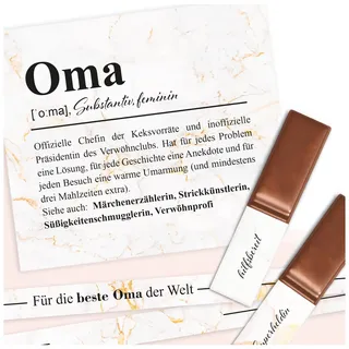 Aufkleber Set auf 3 Din A4 Sticker Bögen für Merci Schokolade für 250g Box als Geschenk ohne Schokoriegel zum persönlich Danke sagen Y062 (01 Oma)