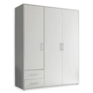 SchlafKONTOR Drehtürenschrank Valencia 155 x 195 x 60 cm Weiß