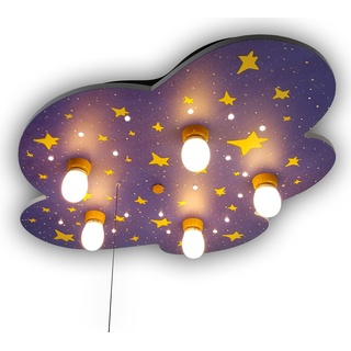Deckenleuchte NIERMANN "Nachthimmel" Lampen Gr. 5 flammig, Höhe: 7 cm, 1 St., bunt Kinderlampe Schlafzimmerlampen Deckenleuchte Nachthimmel