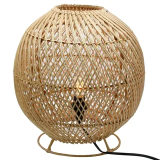 Tischlampe Rattan Nachttischlampe Tischleuchte Nachttischleuchte Schlafzimmer Wohnzimmer Rattanlampe