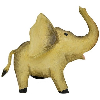 PassionMade Spardose Sparbüchse Kaffeekasse Tierfigur Elefant Dekofigur Metall 1207, (1 Stück, 1-tlg., 1 Figur Metallfigur), Spendenbüchse Tier Metalldose gelb