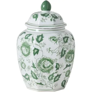 Beliani Vase Ferrol Porzellan 29 cm Weiß / Grün