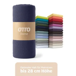 OTTO home Spannbettlaken Jersey 180 x 200 cm blau