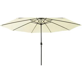 vidaXL Sonnenschirm mit LED-Leuchten Ø 400 cm sandfarben