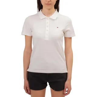 Tommy Hilfiger Damen Poloshirt Kurzarm 1985 Slim Pique Slim Fit, Weiß (Ecru), 3XL - 3XL
