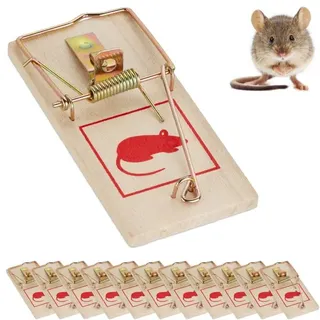 Relaxdays Mausefalle Holz im 120er Set Hellbraun,Kupfer,Rot