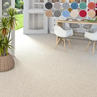 OTTO home Teppichboden OTTO HOME "Fortis, Schlinge, Gesamthöhe 5 mm, Made in Netherlands", beige, B:400cm L:700cm, Kunstfaser, Teppiche, meliert, Breite 400 cm, strapazierfähig, Wohnzimmer