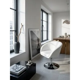 KADIMA DESIGN Relaxsessel SPM2.158 Kunstleder 120 x 75 x 75 cm Weiß drehbar
