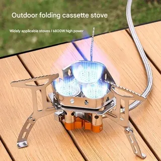 Portable, einbaubarer Gasgrill mit drei Brennern, Mini Gasgrill mit einem Brenner, windfest, leistungsstarker Kochgerät